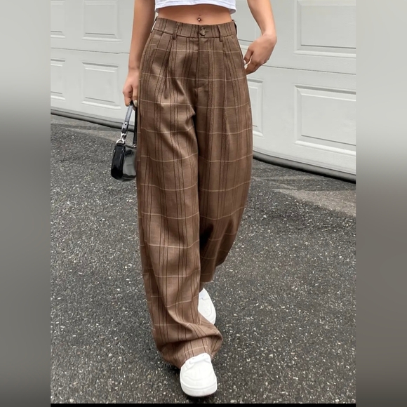 Plaid Wide Leg Pants - Picture 5 of 5